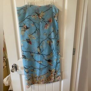 Bird and flower nature scarf